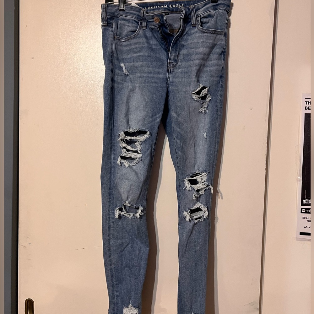Ripped American Eagle Blue Skinny Jeans
